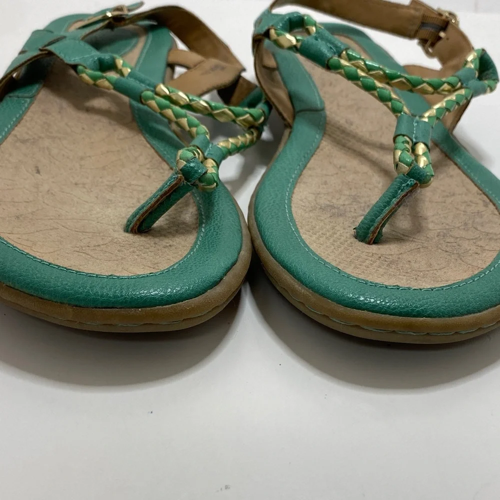 b.o.c. Born Concept Boho Braided Teal and Gold Sandals Size 9